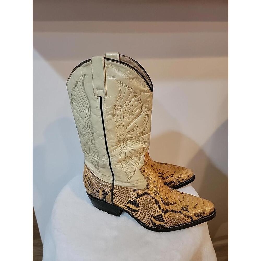 Exotic Python Vintage Mens Leather Embroidered Co… - image 5